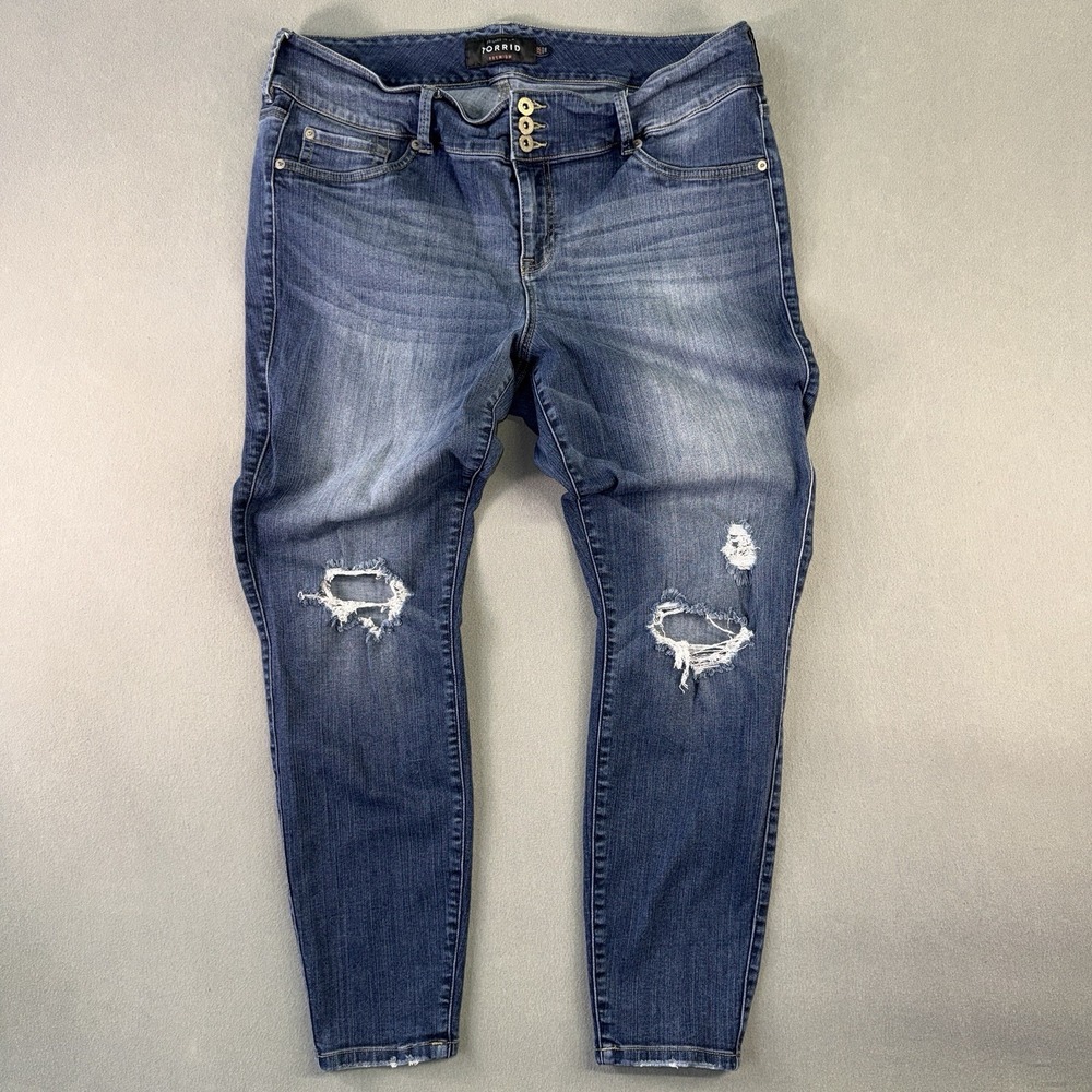 Women's Torrid Premium Distressed Faded Jegging Jeans Plus Size 20R